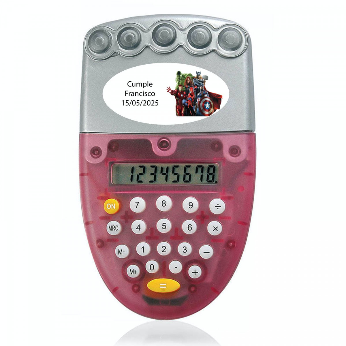 Calculatrice fonctionnant à l'eau personnalisée avec autocollant ovale des Avengers