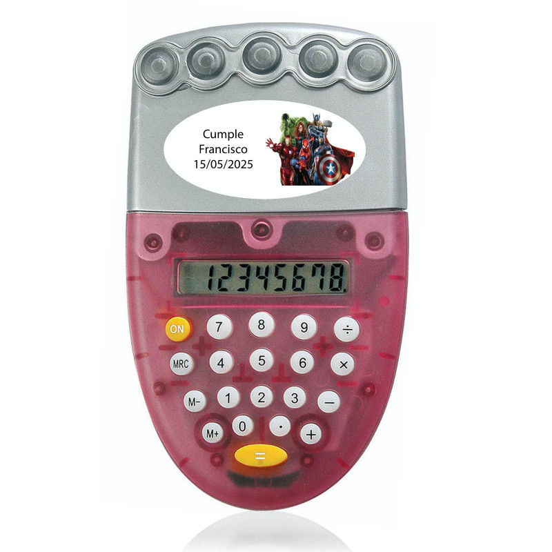 Calculatrice fonctionnant à l'eau personnalisée avec autocollant ovale des Avengers
