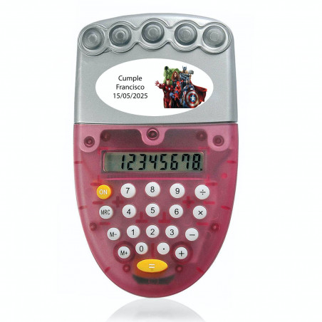 Calculatrice fonctionnant à l'eau personnalisée avec autocollant ovale des Avengers