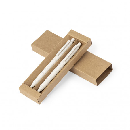 Stylo et porte-mine dans un étui éco avec autocollants personnalisables pour mariage