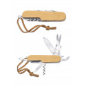 Couteau multi-usages en bambou avec adhésif personnalisable pour mariage