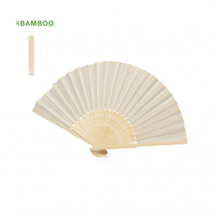 Éventail de couleur naturelle et en bambou avec autocollant de mariage personnalisable pour les détails des invités