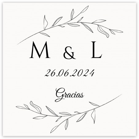 Baume à lèvres dans un sac en organza blanc avec une carte souvenir avec des initiales pour plus de détails
