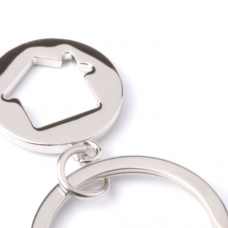 Porte-clés avec pièce de monnaie et ventouse dans un sac personnalisé pour des détails