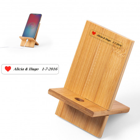 Support de téléphone portable en bambou personnalisé pour plus de détails