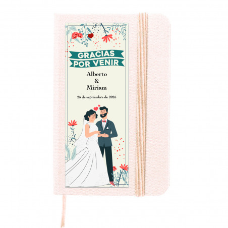 Bloc-notes personnalisé pour les détails des mariages