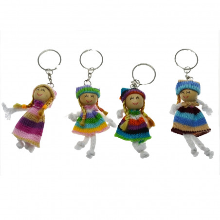 Porte clés avec poupée souriante