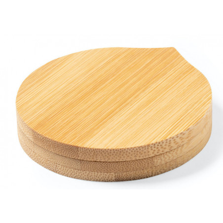Miroir de poche avec couvercle en bambou personnalisé pour les détails