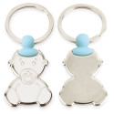 Porte-clé bébé bleu dans une boîte personnalisée pour des cadeaux