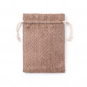 Baume à lèvres rose métallisé dans une pochette en tissu personnalisée pour offrir