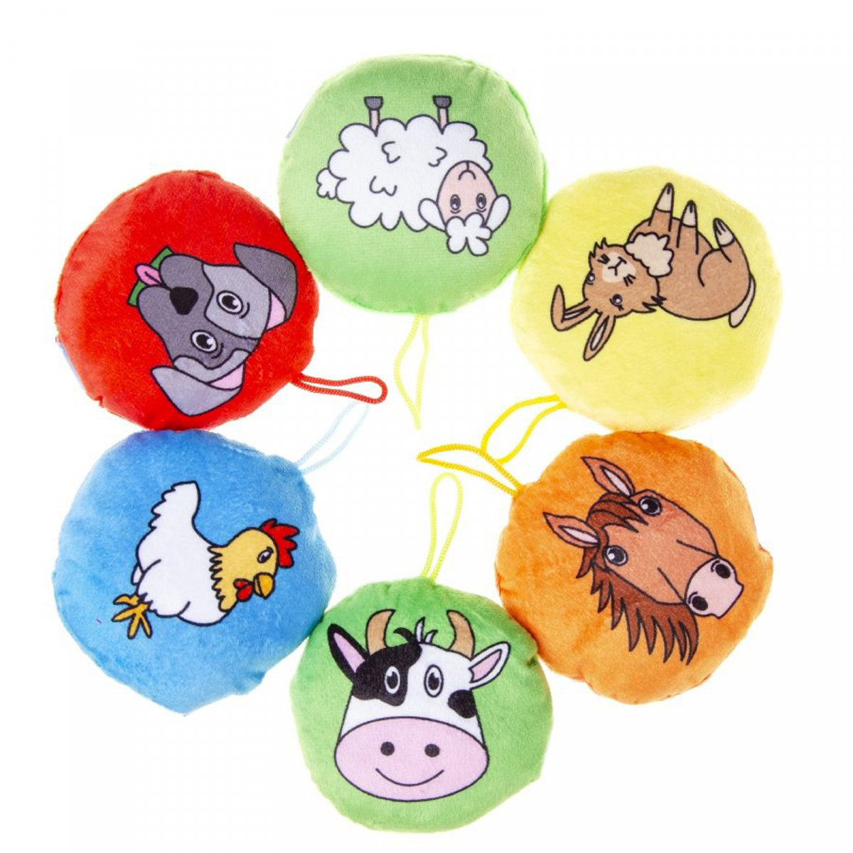 Mini coussin en peluche d'animaux de la ferme