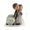 Figurine mariés voiture pour gâteau de mariage
