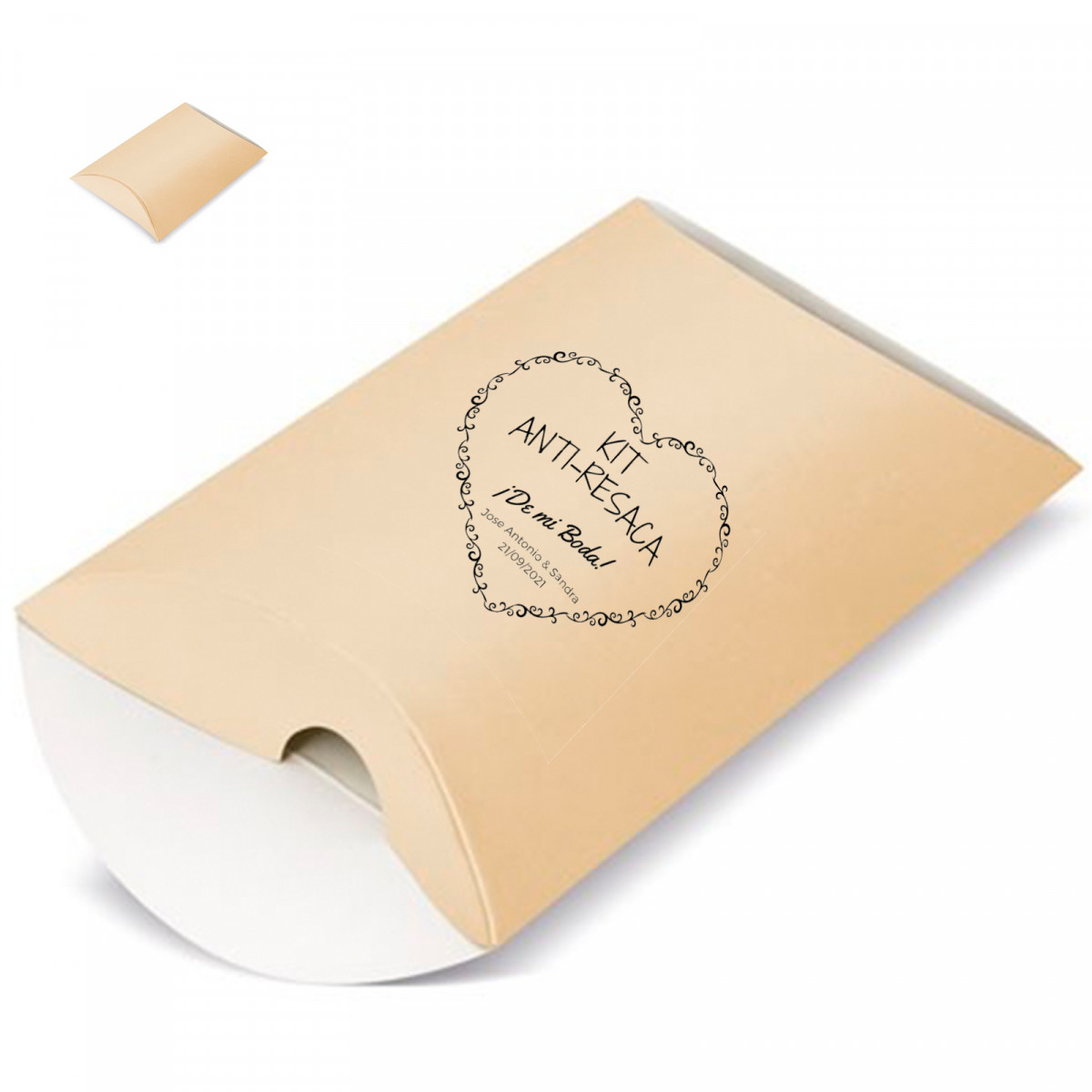 Coffret kraft personnalisé avec autocollant