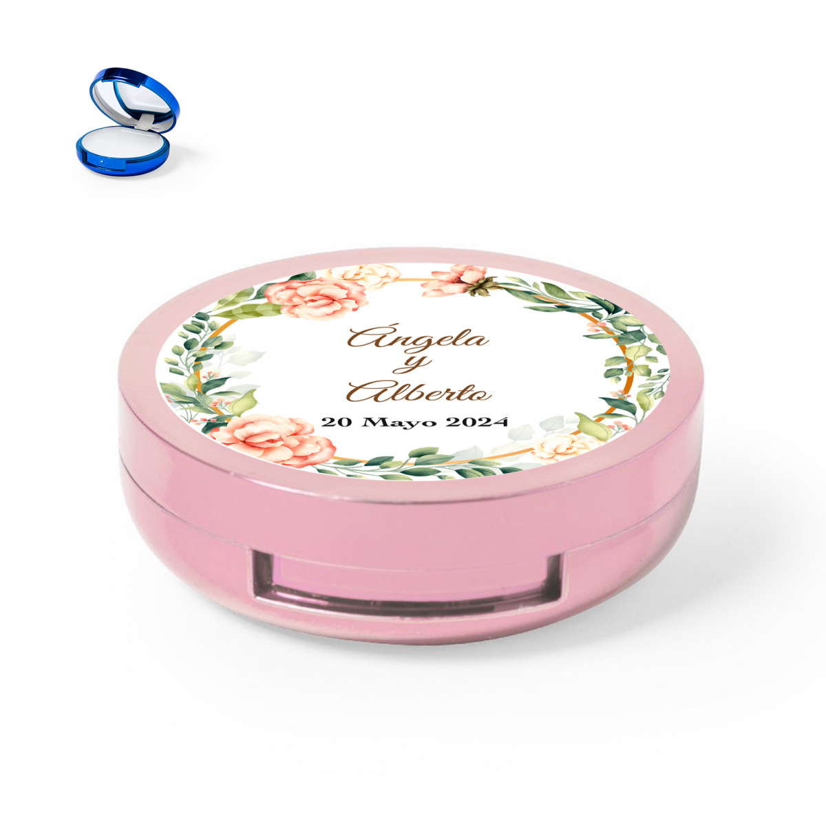 Baume à lèvres rose avec miroir personnalisé pour les détails