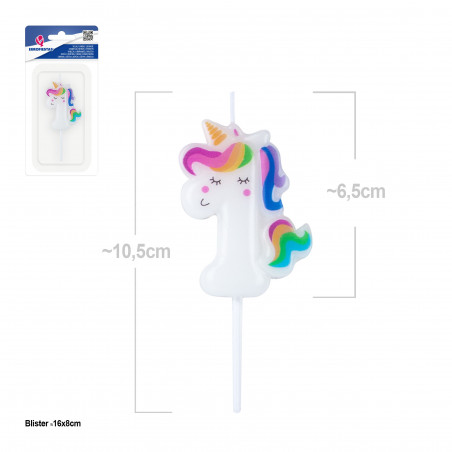 Bougie licorne numéro 1