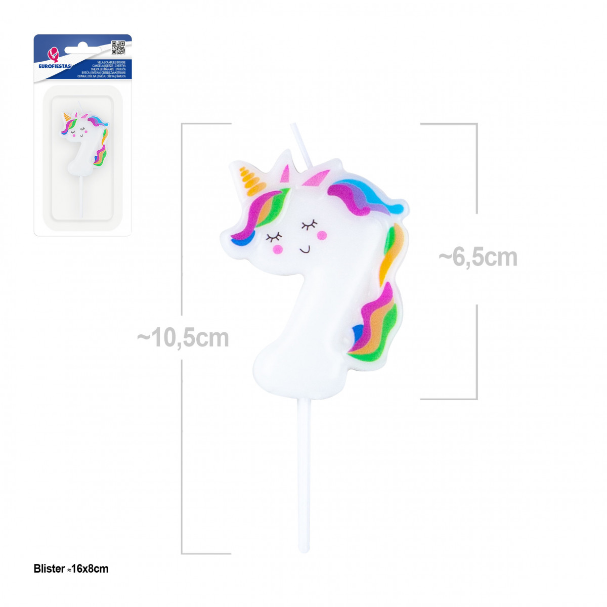 Bougie licorne numéro 7