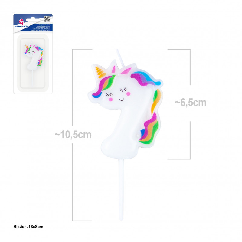 Bougie licorne numéro 7