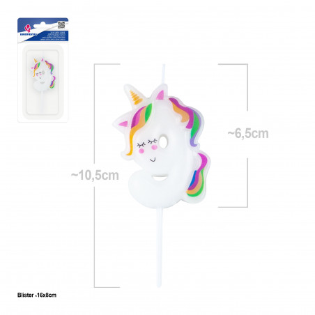 Bougie licorne numéro 9