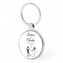 Porte-clés en métal bambou personnalisé pour cadeaux de mariage