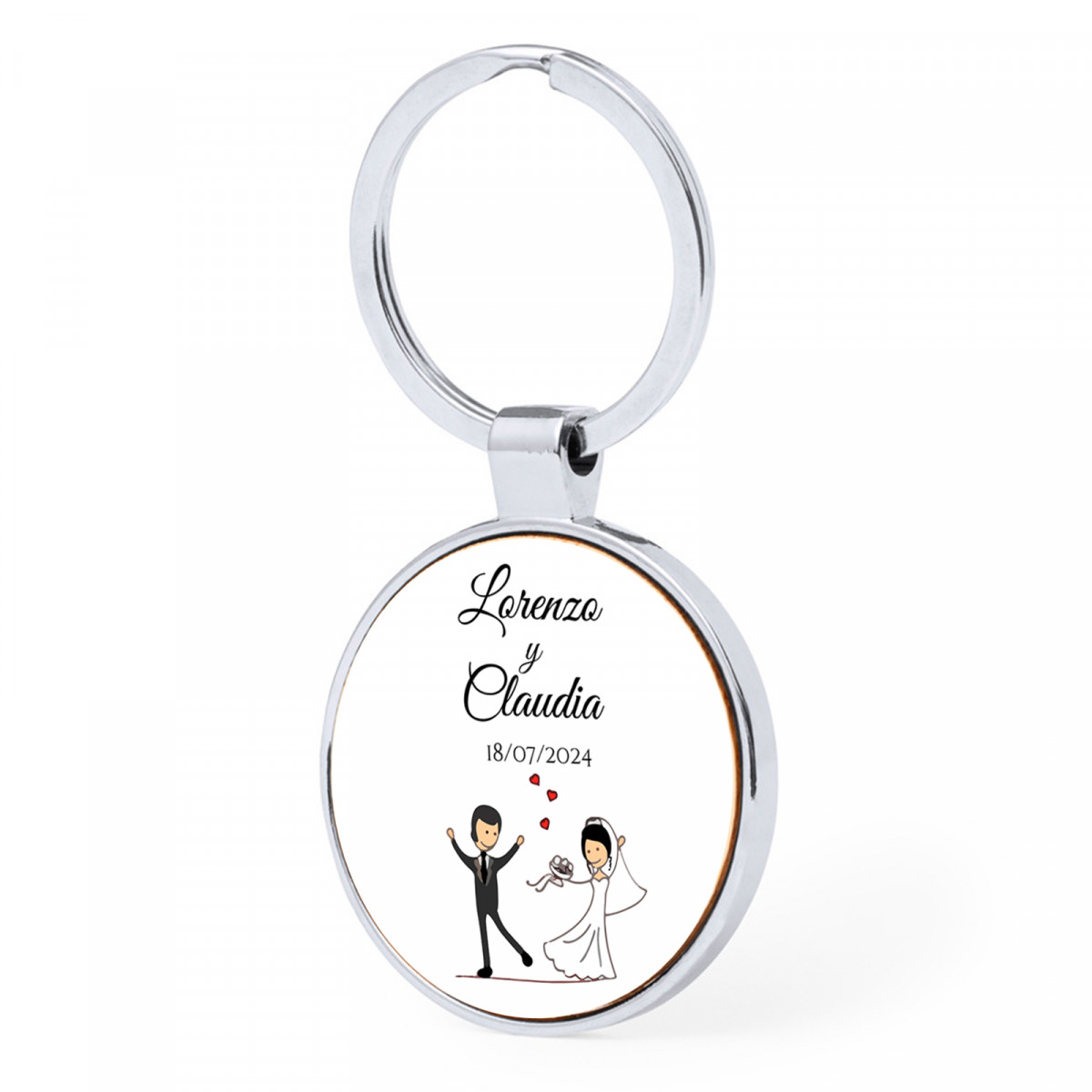 Porte-clés en métal bambou personnalisé pour cadeaux de mariage