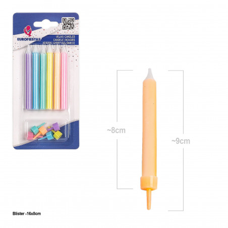 Bougies pour gâteau en forme de cylindre