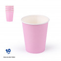 Gobelets jetables en carton rose par pack de 10 unités