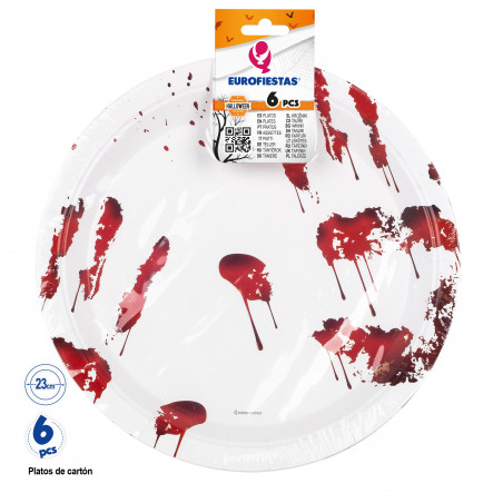 Plats terrifiants pour Halloween en pack de 6 pièces et 23 cm