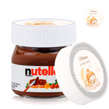 Nutella 25 grammes avec couvercle personnalisé pour les détails de baptême