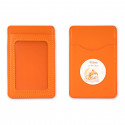 Porte-cartes orange avec autocollant de baptême personnalisé pour plus de détails