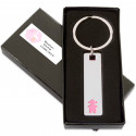 Porte-clés en métal pour fille avec boîtier noir et autocollant personnalisé pour cadeaux de baptême