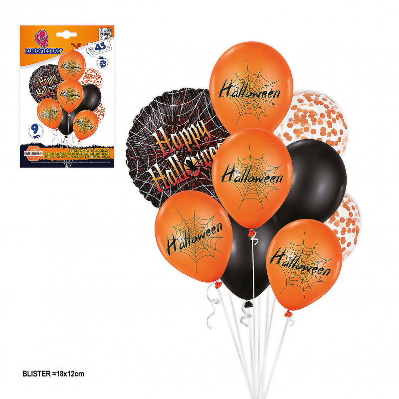 Ballons pour Halloween en pack de 9 pièces
