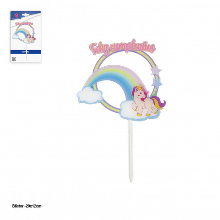 Topper pour gâteaux d'anniversaire avec licorne