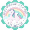 Chuches en sachet avec fenêtre transparente et autocollant licorne