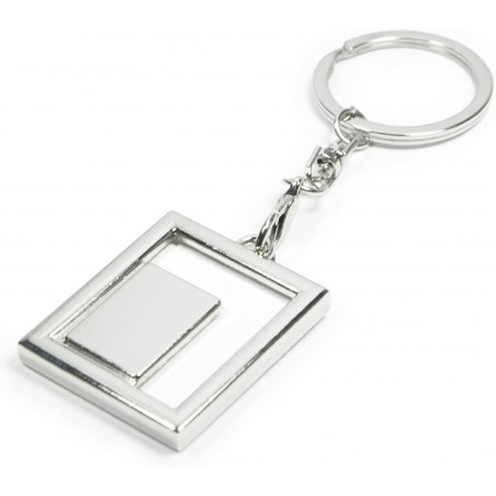 Porte-clés photo de forme rectangulaire