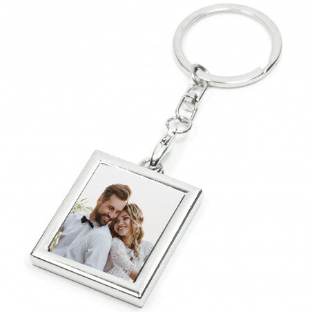 Porte-clés photo de forme rectangulaire