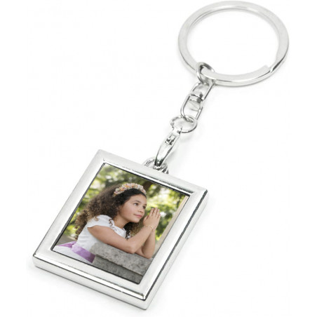 Porte-clés photo de forme rectangulaire