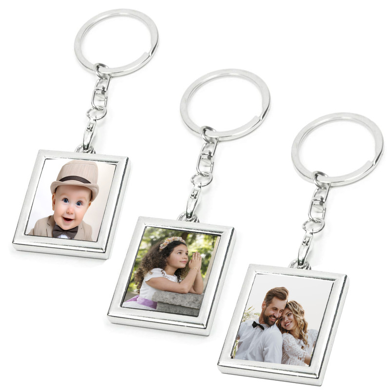 Porte-clés photo de forme rectangulaire