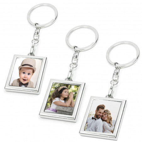 Porte-clés photo de forme rectangulaire