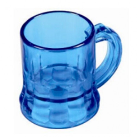 Jarre à shot bleue dans une boîte kraft personnalisée