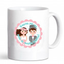 Tasse avec un autocollant de remerciement pour les détails de mariage