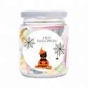 Pot de bonbons pour dentier d'Halloween avec autocollant personnalisable