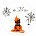 Nocilla mini 15 g avec cuillère en biscuit dans un sac transparent avec autocollant Halloween personnalisé pour des détails