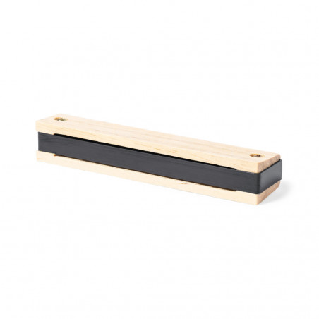 Harmonica en bois personnalisée avec autocollant et sucette dans un sachet