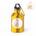 Bouteille d'eau réutilisable jaune avec autocollant personnalisable pour Baptêmes