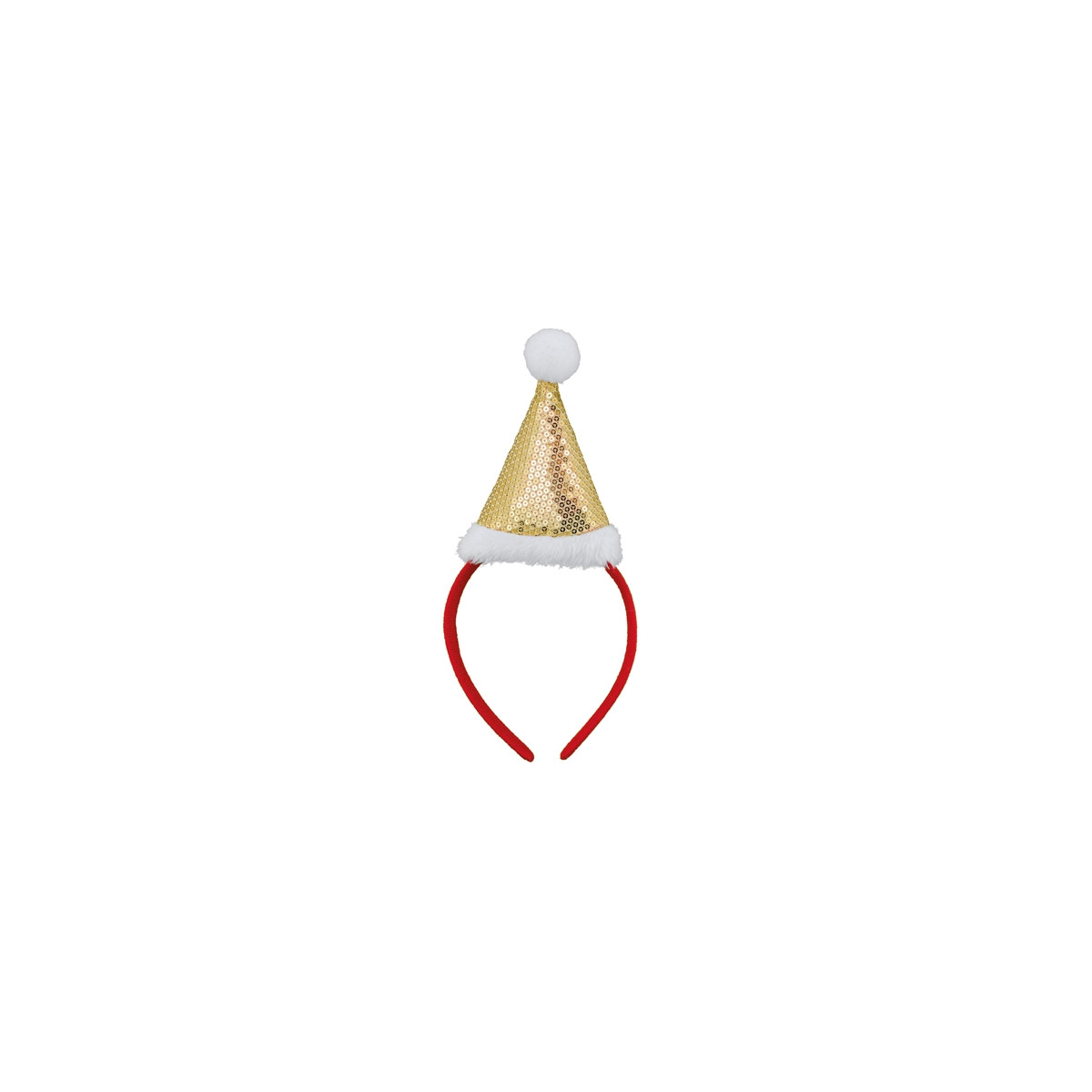 Diadème avec un bonnet de Noël doré