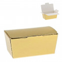 Coffret de présentation en carton doré avec autocollant cœur personnalisable