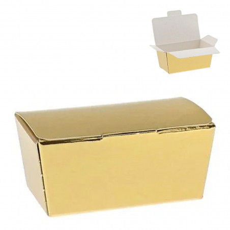Coffret de présentation en carton doré avec autocollant cœur personnalisable