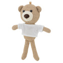 Ours en peluche petit avec autocollant personnalisé à offrir lors d\'un baptême