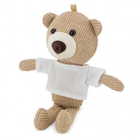 Ours en peluche petit avec autocollant personnalisé à offrir lors d\'un baptême