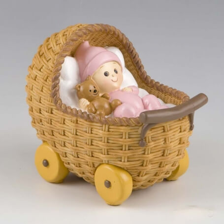 Bébé dans le berceau pour gâteau de baptême originaux